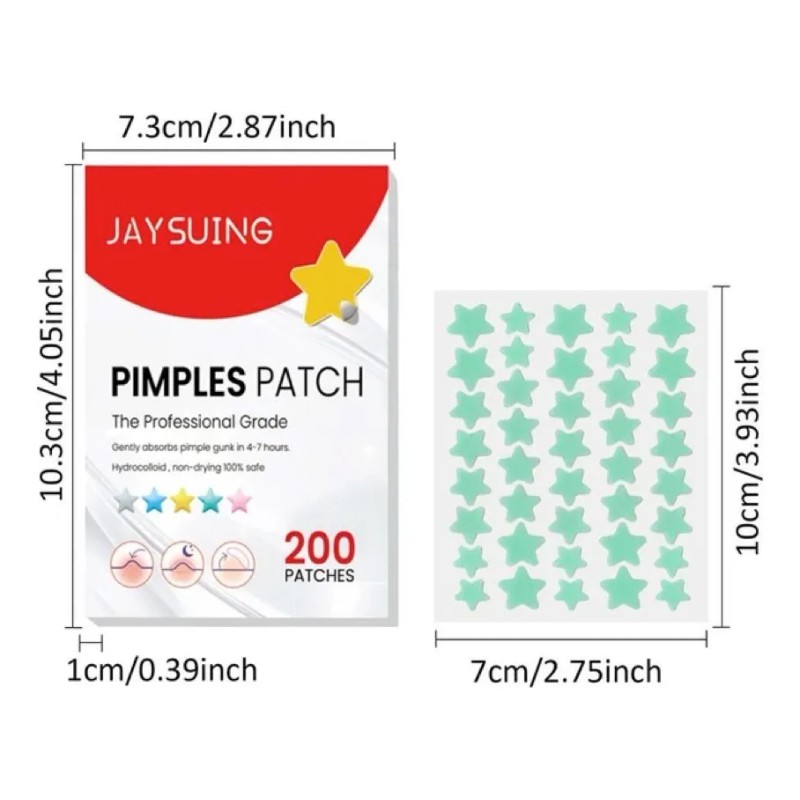 200 Parches Pegatinas Acn Estrellas Colores Pimple Patch Normal Danoche