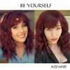 AISI HAIR Synthetic Curly Bob Wig with Bangs Short Bob