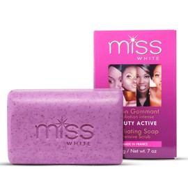Fair & White Miss White, Exfoliating Soap Beauty Active | 7.7 oz / 200 | Skin Brightening Soaps for Face, Knees, Body