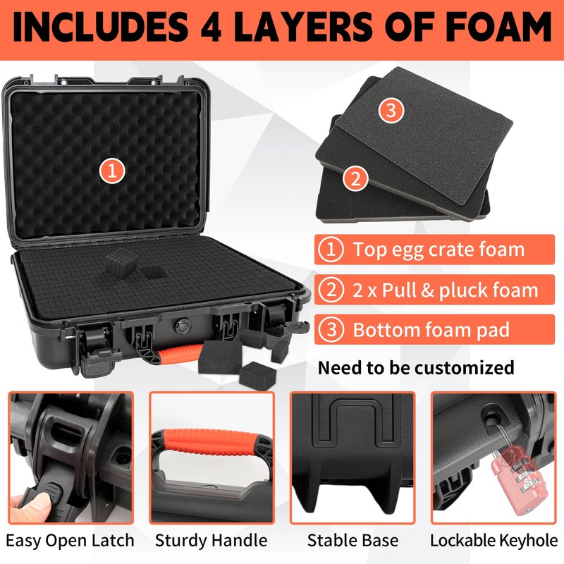 WELIDAY Waterproof Laptop Hard Case for 15.6-17.3 inch Gaming Laptops