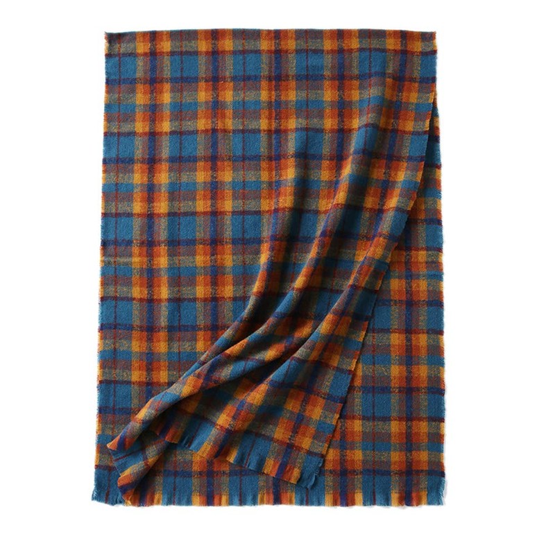 Bufanda larga unisex de cachemira con diseño de tartán de