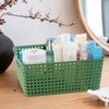 Rinboat Medium Plastic Baskets for Organizing, Plastic Woven Storage Basket,