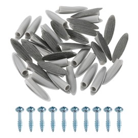 sourcing map 100Pcs Plastic Pocket Hole Plugs, 9mm Slant Hole Caps with Pocket Screws for Pocket Hole Jig Wood Working Tool Accessories, Wood Grain Dark Gray