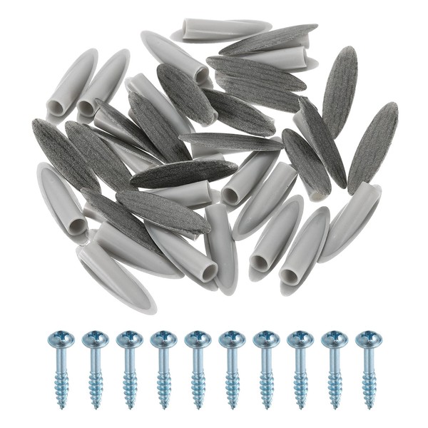 sourcing map 100Pcs Plastic Pocket Hole Plugs, 9mm Slant Hole