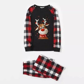 Awoscut Christmas Family Matching Pajamas for Xmas Elk Jammies Sleepwear Long Sleeve Pants Pjs 6 Months