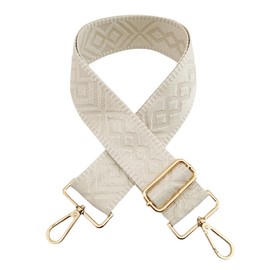 Adjustable Bag Straps Wide, 5 cm Shoulder Strap for Bag, Bag Straps for Changing, Golden Carabiner Shoulder Strap, Shoulder Strap for Women Handbags, Crossbody DIY, (Beige) 11