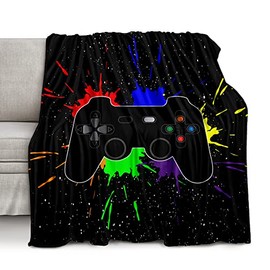 lirs Bedding Gaming Throw Blanket 60" x 50’’ Super Soft, Fleece, Gamer Gift for Couch Sofa for for Kids Boys Teens Video Game (MT-A01, 60’’x50)