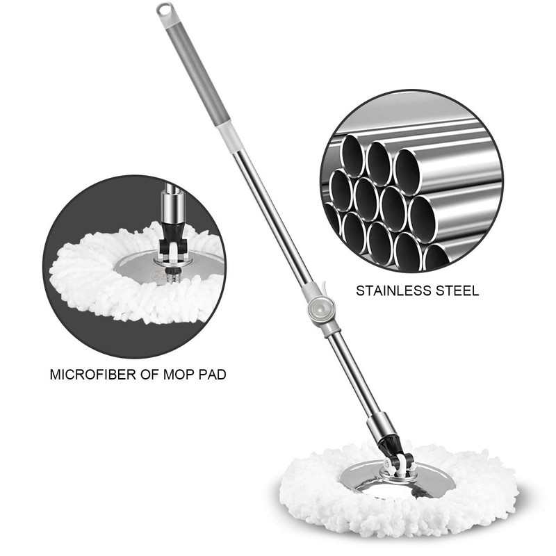 Spin Mop Bucket System Stainless Steel Bucket and Mop Set