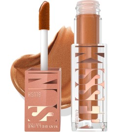 Maybelline Sunkisser Rubor Líquido Multiusos y Bronceador, Mezclable, Larga Duración, Maquillaje Brillante, Electric Bronze, 1 Unidad