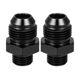 X AUTOHAUX 2pcs Black 8AN Male to M14 x 1.5mm Male Fitting Adapter for Car