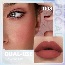 FOCALLURE Velvet-hazy Matte Cheek Lip Mud Dual-use For Lips And Cheek Lip Clay High Pigment Lipstick Blush Lasting Lip Tint