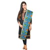 Handmade Phulkari Dupatta Chiffon Multicolor Embroidered Blue Stole Scarf Chunni