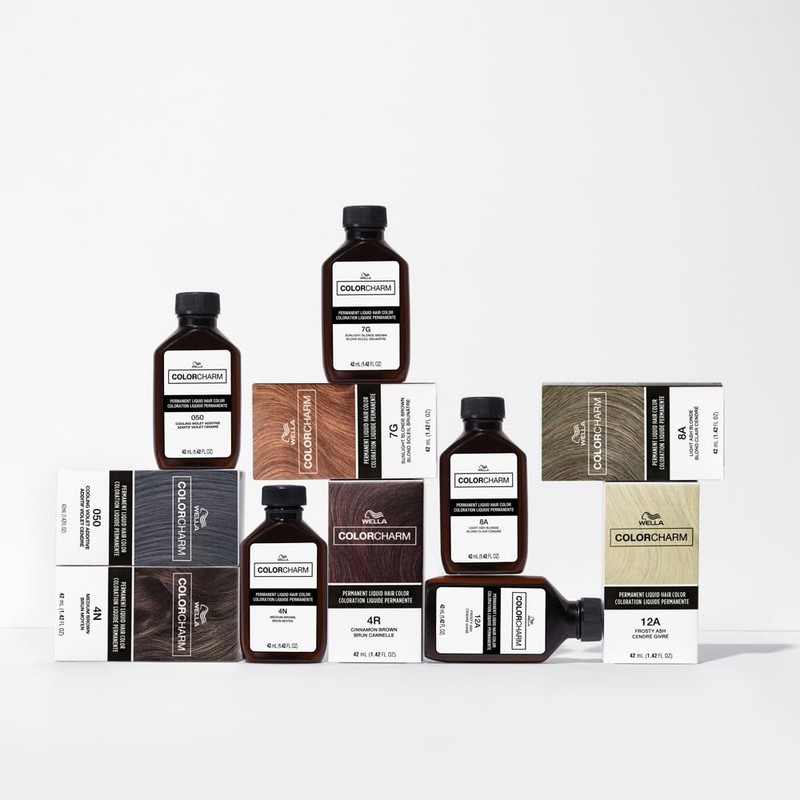 COLORCHARM Permanent Liquid Hair Color for Gray Coverage, 8RG Titan