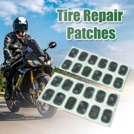 uxcell 24pcs Inner Tire Patch Repair Kit Motorcycle Car Tyre Puncture Patches 52 x 34mm Green