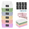 Pack of 6 Folding Boxes, Small Plastic, Mini Baskets, Plastic