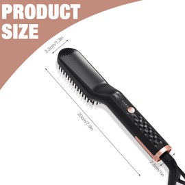 DAJASD Bartglätter für Männer, 3 in 1 Mini Elektrische Bart Glätteisen, Elektrischer Haarglätter Bart Bürste, 3 Heiztemperaturen(120-200℃), Schnell in 30s Erhitzt, Glättbürste für Zuhause und Salon