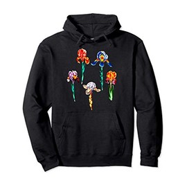 Elegant Iris Flower Antique Plants Botanical Vintage Gift Pullover Hoodie