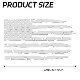 QKYS 1 PC American Flag Decal, Vinyl American Flags Stickers for Trucks, Tailgate Vinyl Decal Compatible with Most Pickup Trucks, Cars, SUVs, Pickup EUA Flag - Rear Graphic USA (White)
