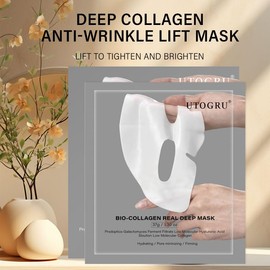 Deep Collagen Overnight Mask 37 g/1.30 0z | Bio-Collagen Anti-Wrinkle Lifting Mask for Hydrating,Pore mininizing,Firming | For All Skin Types, No Sensitive Ingredients (8 pcs)