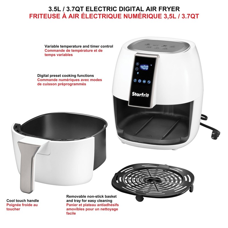 Starfrit Electric Digital Air Fryer - 3.5L Capacity - LED