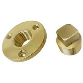 JT-HLM Brass Boat Drain Plug Kit, Drain Plug,Solid Brass Garboard Drain Plug, Marine-Grade Garboard Thru-Hull Drain Plug for Ducts,Canoe, Dinghy, Kayak Boat