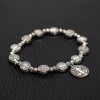 Saint St Benedict Medal Silver Rosary Bracelet Pulsera De Plateado