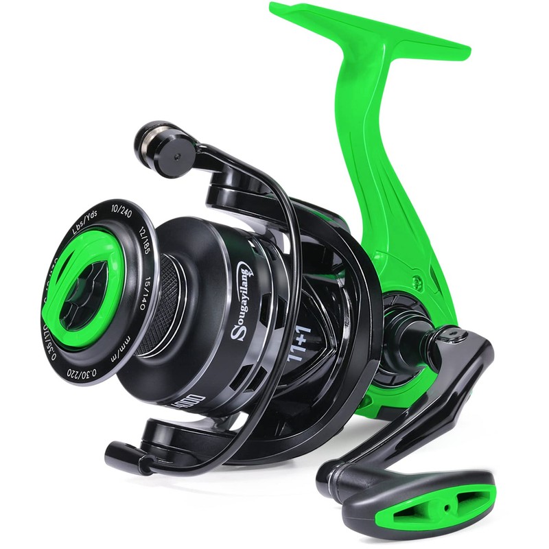 Sougayilang Spinning Fishing Reel, 5.2:1 High Speed Spinning Reel, Lightweight