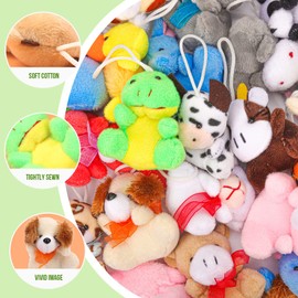 ASONA 24Pcs Mini Stuffed Animal and Plush Toy, Bulk Stuffed Animals Party Favors for Kids, Small Animals Plush Keychain Decoration, Party Favors Goodie Bag Stuffers Valentines Day Gifts for Kids