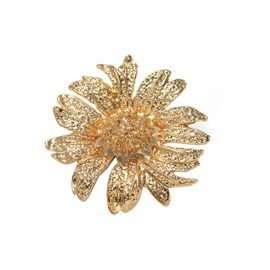 Vintage Gold Flower Ring – Elegant Adjustable Sunflower Women’s Jewelry, Rust-Proof Chunky Alloy Ring