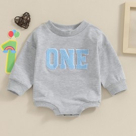 HZPHQY Baby Girl Boy 12-18 Months First 1st Birthday Outfit One Year Old Long Sleeve Romper Onesie Infant Clothes