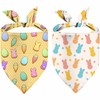 Easter Dog Bandana, 2 Pack Adjustable Holiday Party Pets Rabbit