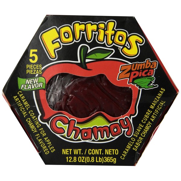 Zumba Pica Forritos Chamoy - Chamoy Flavor Soft Caramel Paste for Apples - Chamoy Paste to Cover Apples - Chamoy Mexican Candy - Caramel Apple Wraps - Forritos Chamoy para Manzanas (5 Count)