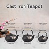ALSKHEAS Japanese Cast Iron Teapot, Cast Iron Tea Kettle with