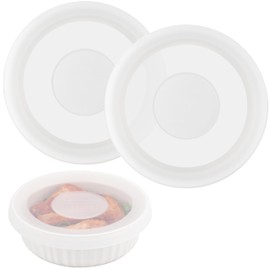 Purekra Silicone Lids for CorningWare 24-Ounce Round Dish, 2 Pack Reusable Covers for CorningWare Baking Dish (Dish not Included) Dishwasher & Microwave & Freezer Safe