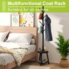BMOSU Coat Rack freestanding Stand with Shelf Bamboo Wooden Coat