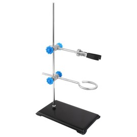 TEHAUX Juego de Soporte de Laboratorio de 30cm, Soporte de Laboratorio y Abrazadera de Laboratorio y Anillos de Retorsión para Laboratorio Cristalería Científica, Soporte para Laboratorio