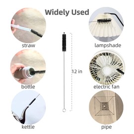 Straw Cleaner Brush Extend 12 inch, Wide 4 8 10 12 16mm diam Drink Straw Cleaner for Pipe, Tubes, Sippy Cup, Bottle 10 Pack