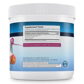 Betel Natural Colágeno Hidrolizado en Polvo con Ácido Hialurónico, Resveratrol y Vitamina C – 8 oz | Sabor Natural | Apoyo para Piel, Cabello y Uñas | Suplemento Alimenticio de