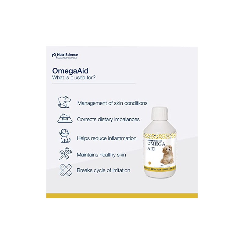 Swedencare UK OmegaAid Omega 3 Supplement 250 ml for Dogs