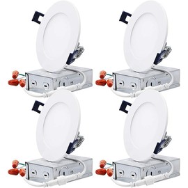 TORCHSTAR Essential Series 6" LED Dimmable Slim Panel Downlight Ultra-thin Recessed Light - 13.5W - Single CCT - 2700K/3000K/4000K/5000K - Color: Cool White (4000K), Specification: Value Pack (6 units)