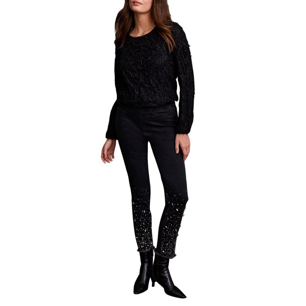 Tribal Women's Audrey Pull-On Slim Leg Pants with Gemstone Details,