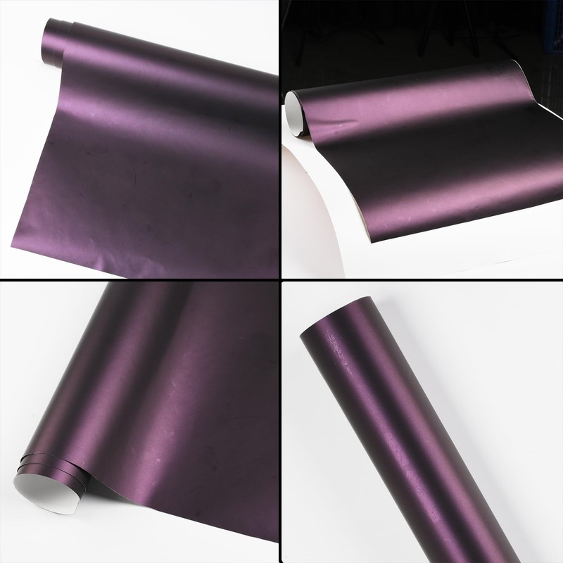 AuMoHall Matte Metallic Black to Charming Dark Purple Satin Chameleon