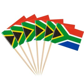 South Africa Flag South African Miniature Toothpick Flags Decorations Small Cupcake Toppers Cocktail Food Flags Decor for Independence Day Party Bar (100 Pack)