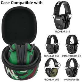 co2CREA for PROHEAR 066/016/030/030 2.0/036 Electronic Ear Protection Hearing Protection Muffs, Travel Storage Carrying Case with Hand Strap, Hard Protective Case (Camo)