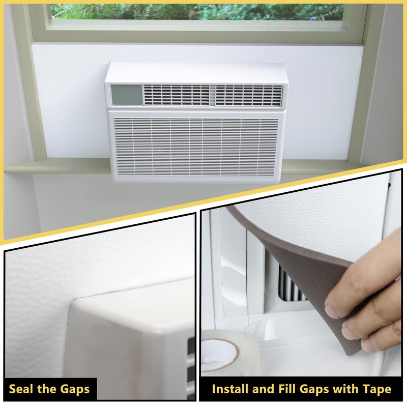 Powrocket Window Air Conditioner Surround Foam Insulation Panels,Window AC Side
