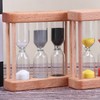 Light Brown Creative Wooden Sand Glass Hourglass Timer Clock Home