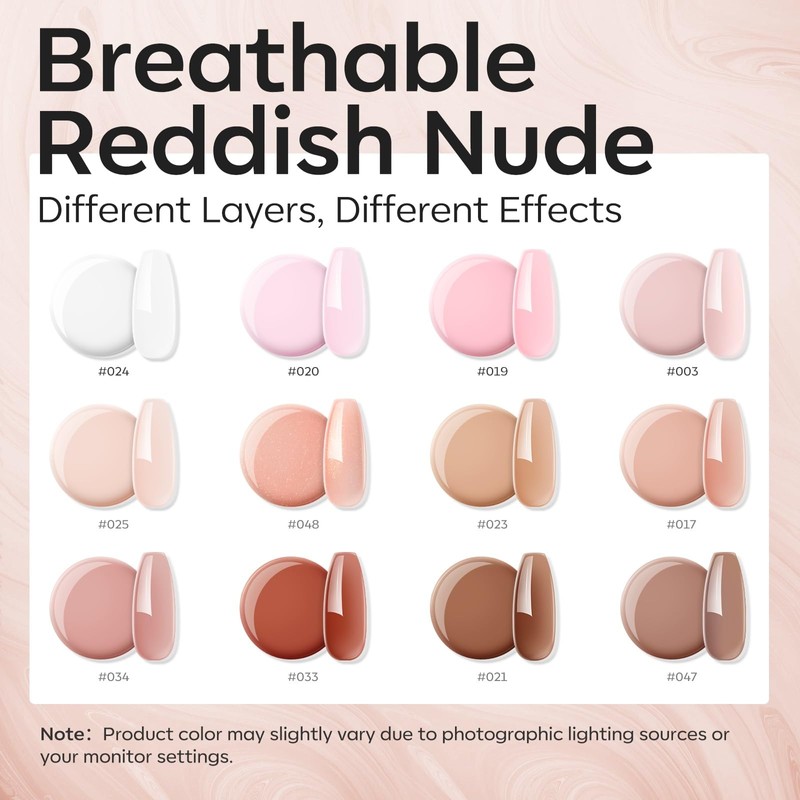 Modelones 12 Colors Builder Gel Set, Pink Brown Builder Nail