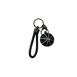 Basketball Keychain Sports Ball Key Chain KeyRings Sports Fan Lover Gift for Women Boys Girls Men(Black B)