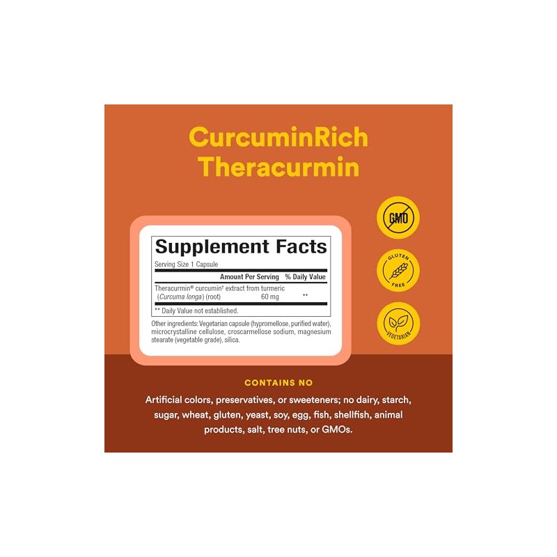 Natural Factors - CurcuminRich Double Strength Theracurmin 60 mg, Inflammation