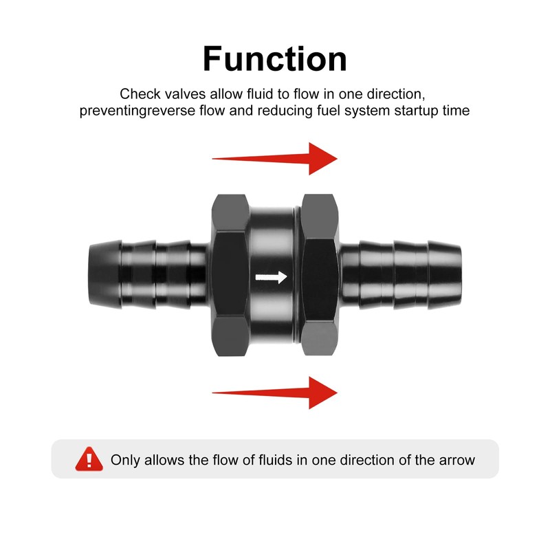 Wrustvnabc 3/8" Fuel Check Valve One Way Inline Non Return